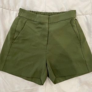 J Crew Drapey High Rise Shorts 00 Green